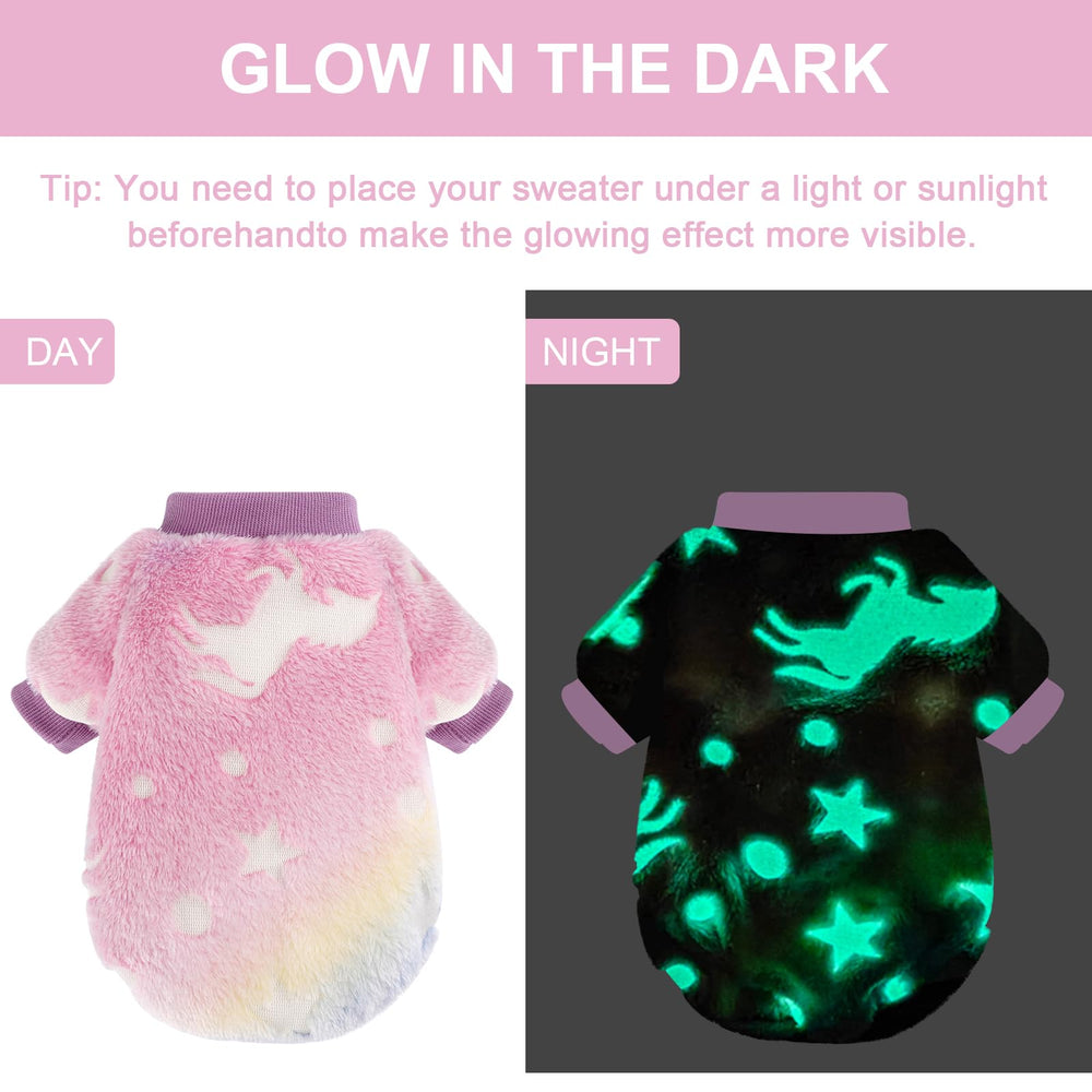 Kosiyi small dog sweater night glow pink belly wrap detail fits easy potty access.