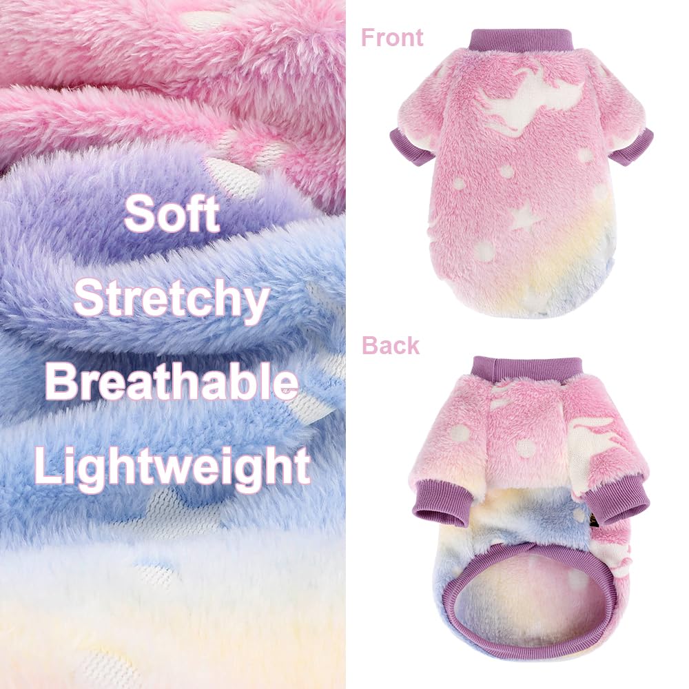 Kosiyi small dog sweater night glow pink close-up fleece highlights soft warmth.