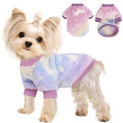 Kosiyi small dog sweater night glow pink front view keeps pet cozy and visible.