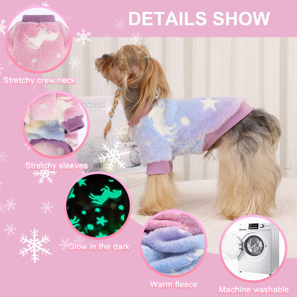 Kosiyi small dog sweater night glow pink on dog demonstrates daily winter wear.