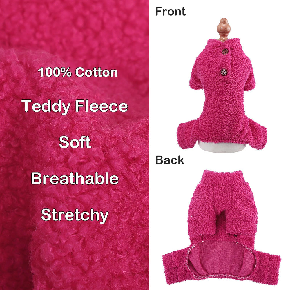 Kosiyi small dog sweater side view with plush fleece for tiny breeds