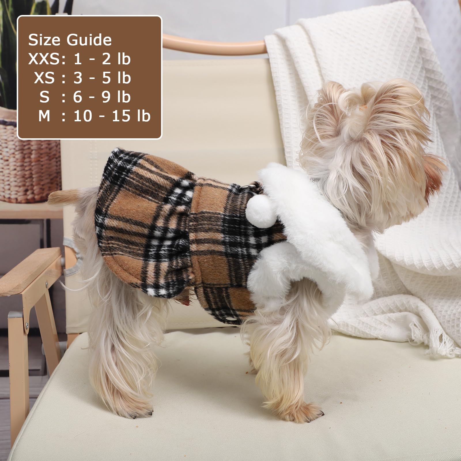 Kosiyi warm plaid dog coat fleece perfect for daily walks