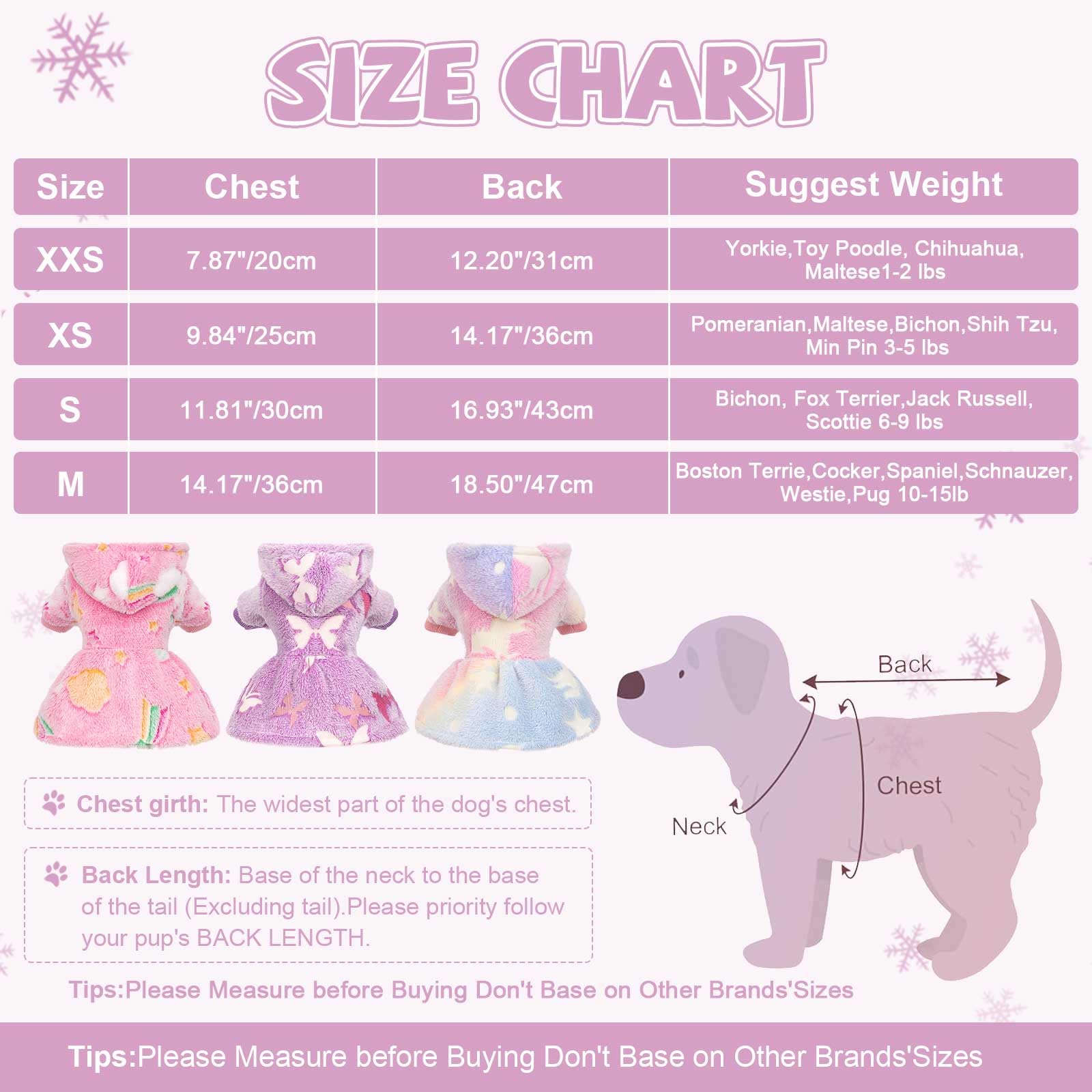 Kosiyi warm fleece dog coat for small breeds during winter.