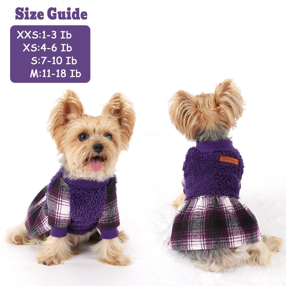 Kosiyi winter dress keeps small dogs warm during outdoor walks.