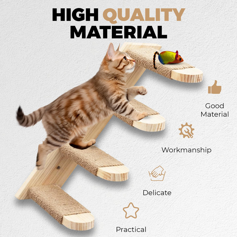 Kosume Cat Wall Steps with jute rope provides extra grip for confident climbs.
