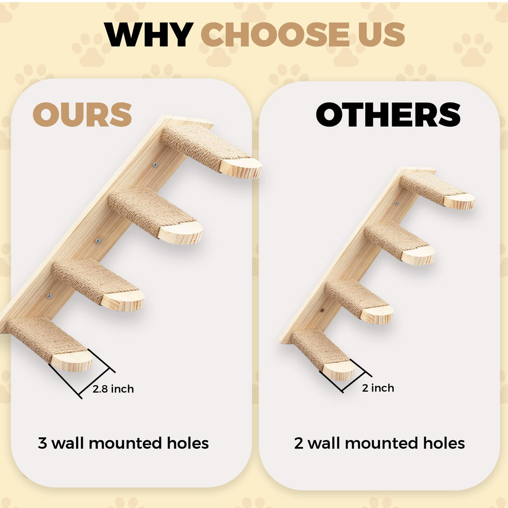 Kosume Cat Wall Steps wall mounting detail for secure installation on a sturdy surface.
