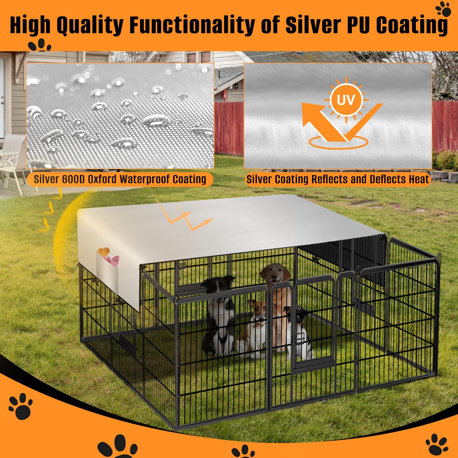 Kovshuiwe dog playpen cover quick installation with adjustable ties for travel