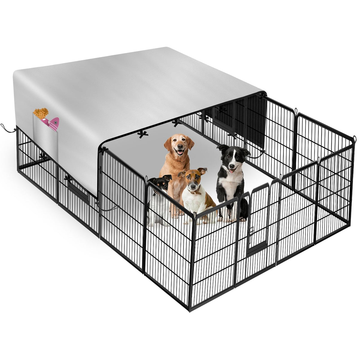 Kovshuiwe dog playpen cover shade atop keeps outdoor dogs cool and protected from sun