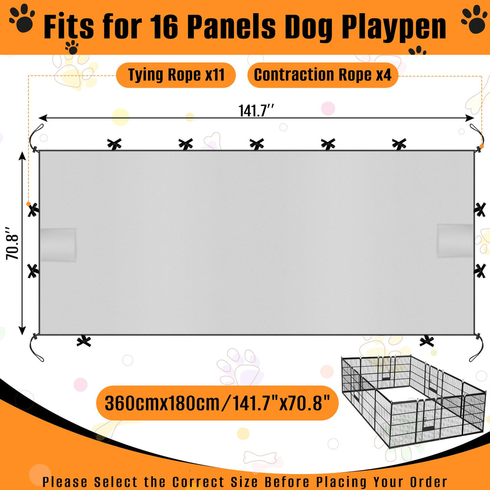 Kovshuiwe dog playpen cover top sunshade blocks UV rays reducing heat exposure