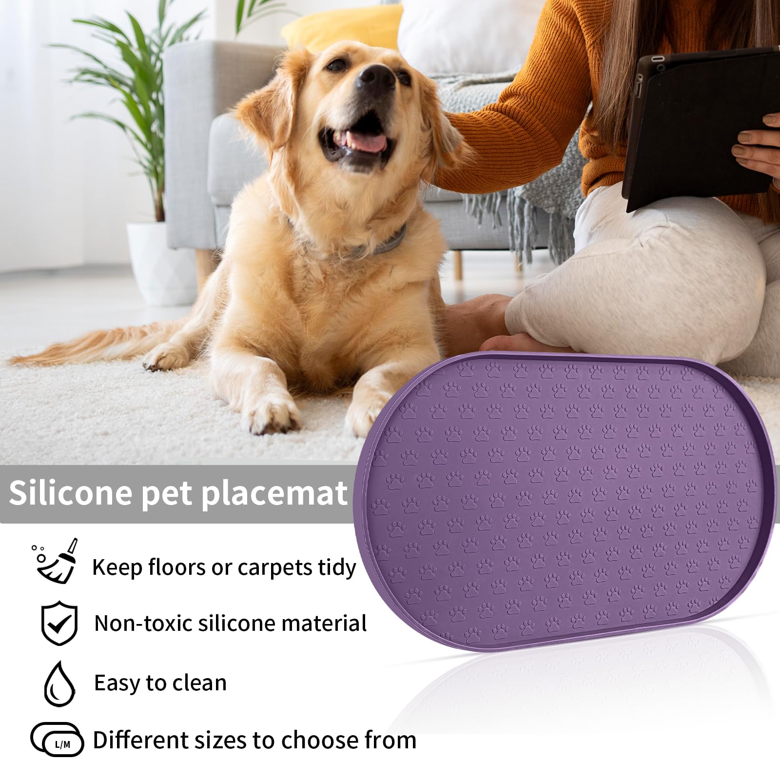 KPWACD tapete multiuso para comida, agua y accesorios de mascotas