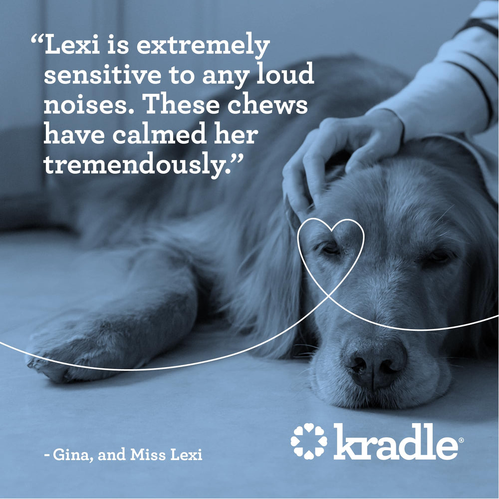 Kradle Calming Chews display during feeding time for routine use