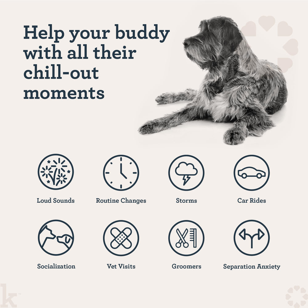 Kradle Calming Chews ingredient blend close-up highlighting natural calming components