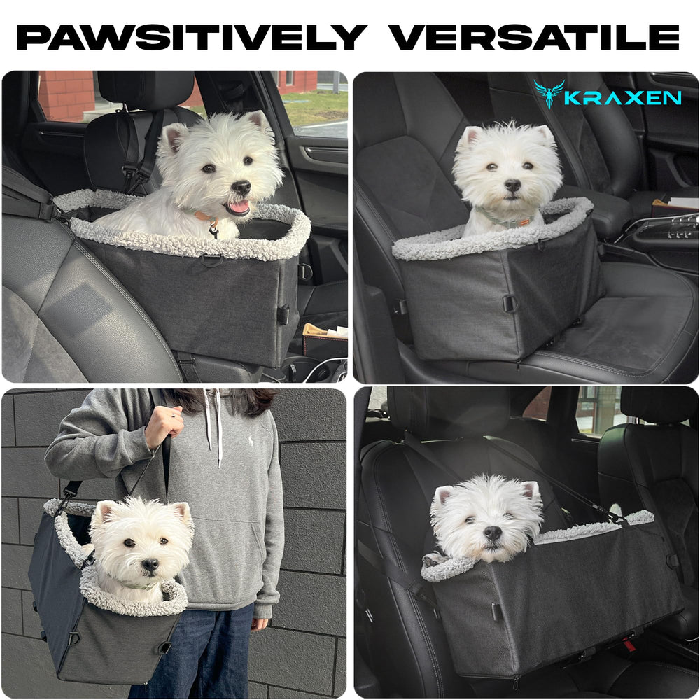 KRAXEN storage pocket keeps treats and leash within reach during trips