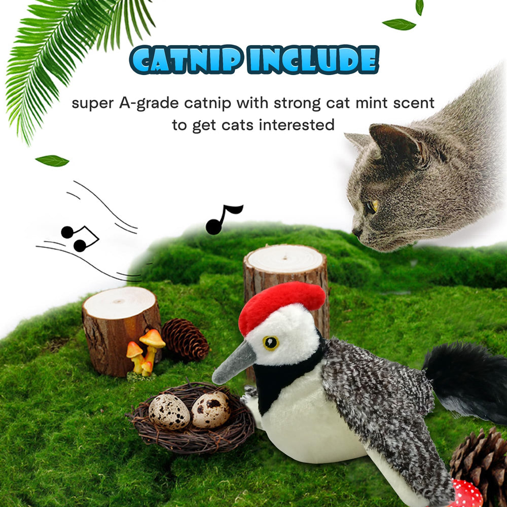 KreizyGo chirping action attracts pets with realistic bird-like sounds during play.