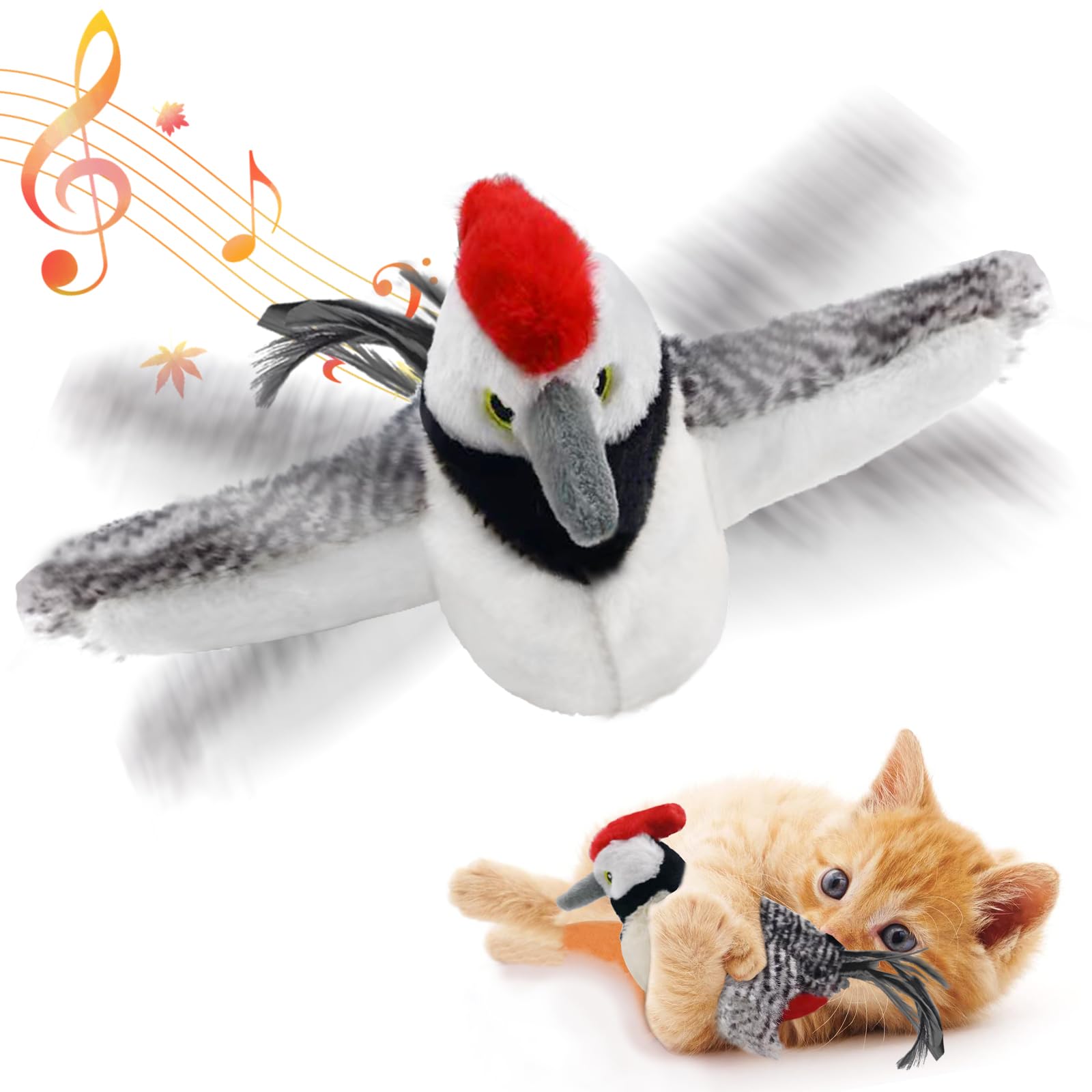 KreizyGo flapping woodpecker toy promotes interactive play for cats.