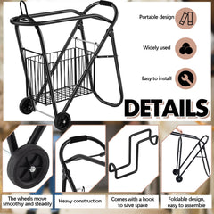 Kritkin horse tack cart basket provides organized space for bridle and saddle gear.