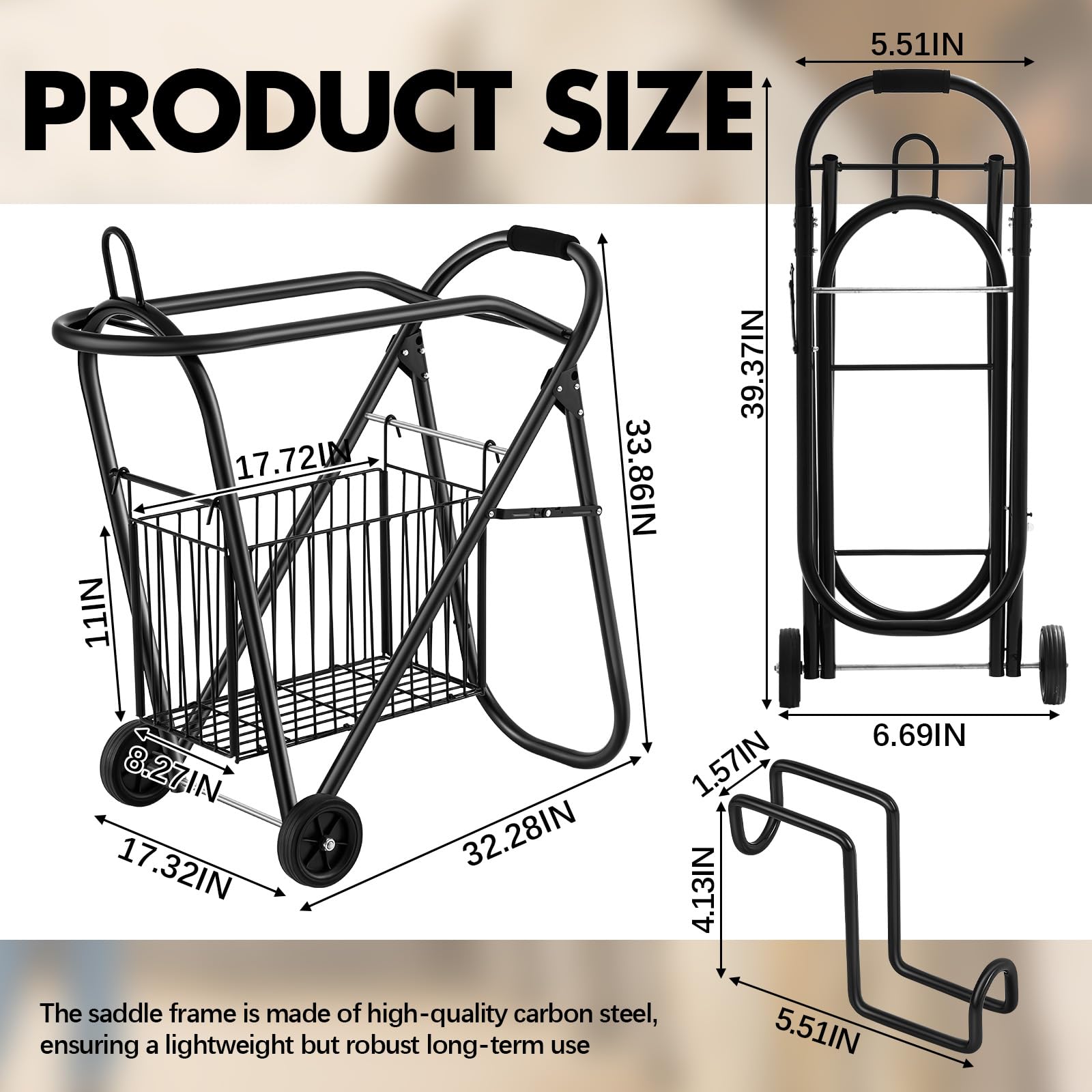 Kritkin horse tack cart folded design saves compact storage when not in use.