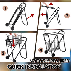 Kritkin horse tack cart saddle racks keep gear secure during transport.