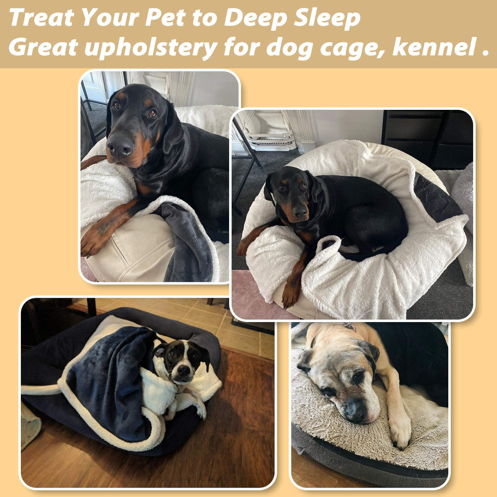 Kritter Planet durable stitching on grey blanket supports active dogs