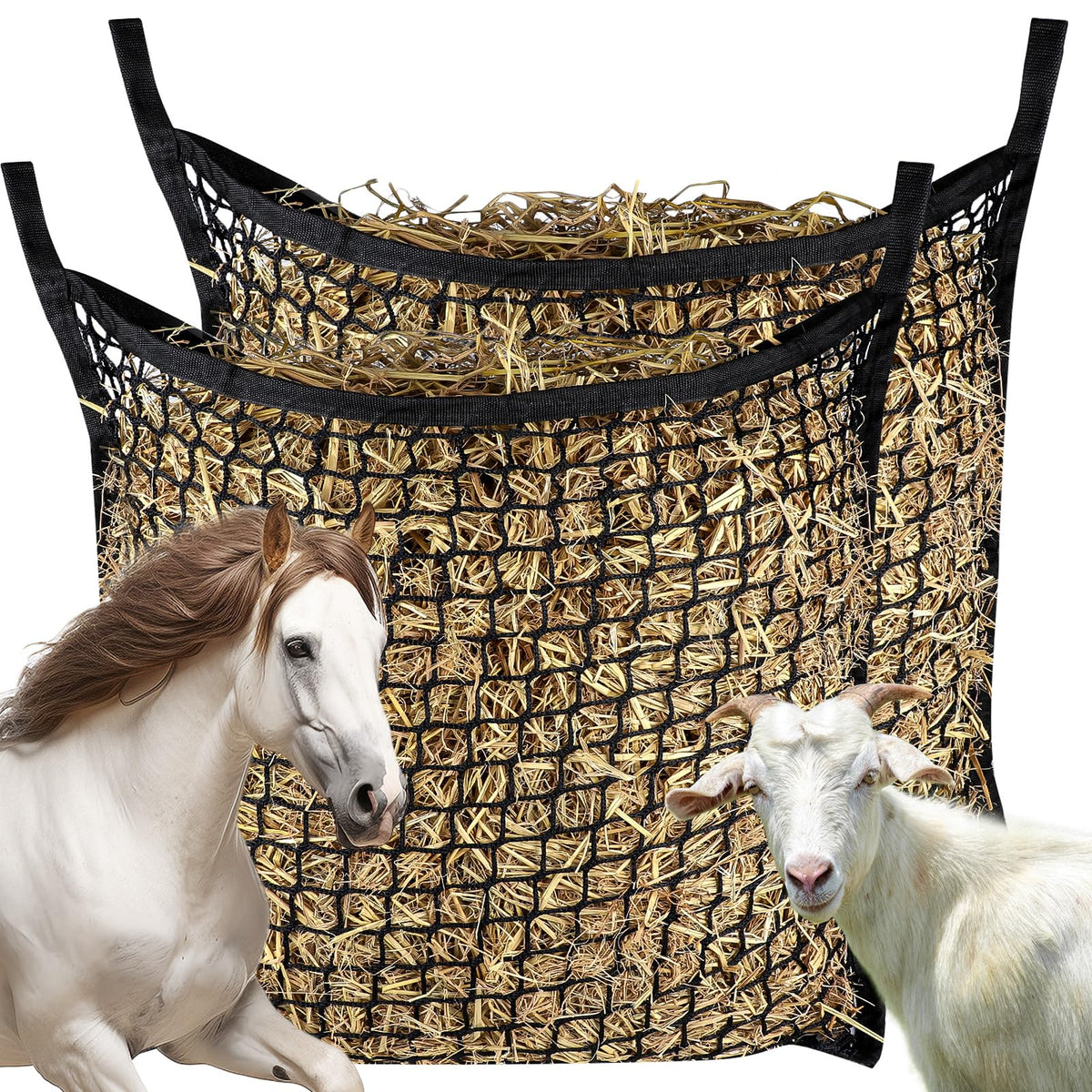 kronttis slow feed haynet hanging in stall showing control and reduced waste
