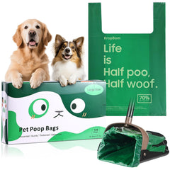 KropBom bulk-pack poop bags packaging for multi-pet households