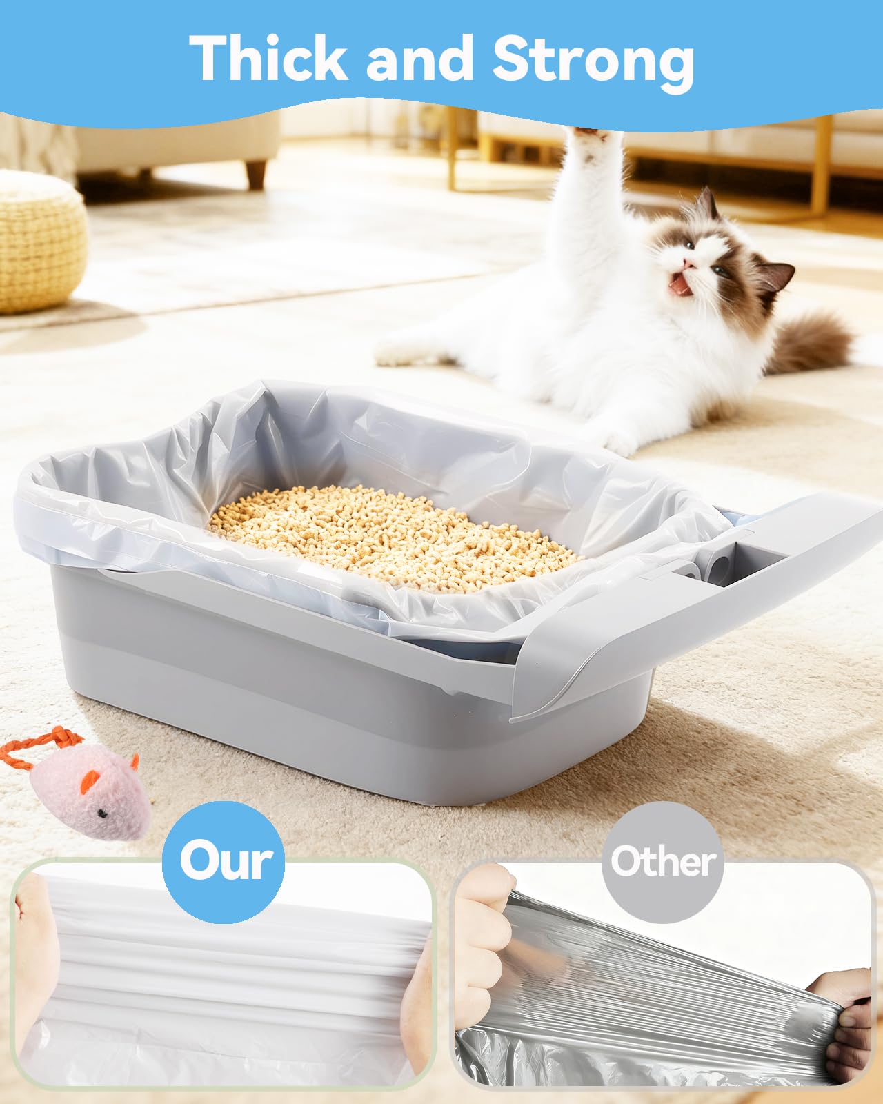 KropBom easy disposal drawstrings show tidy lifting and sealing action