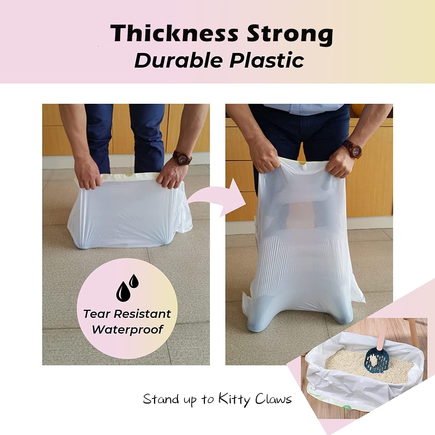 KropBom heavy-duty 2mil litter liner provides durable strength for multiple uses
