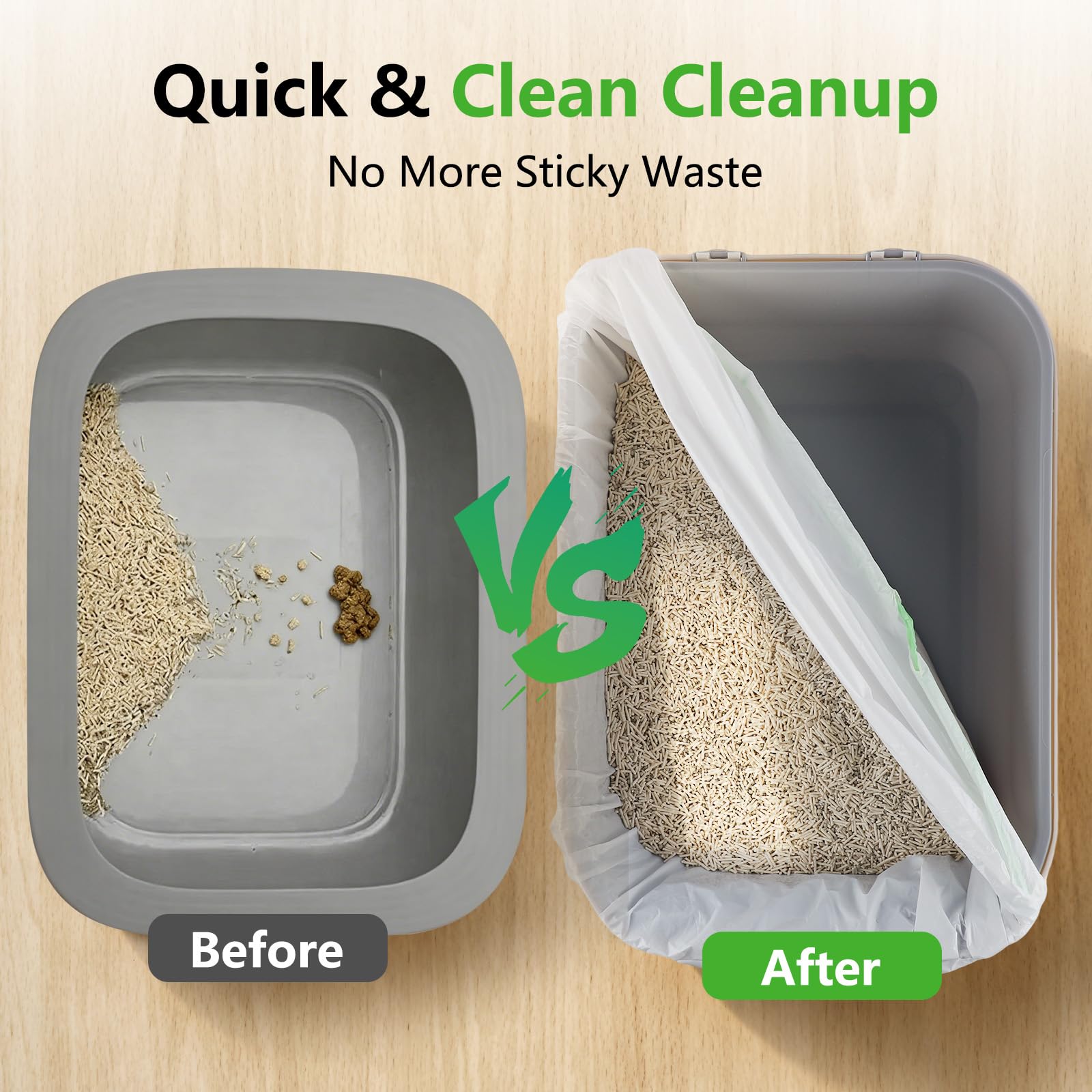 KropBom drawstring seals odors quickly for a cleaner litter area.