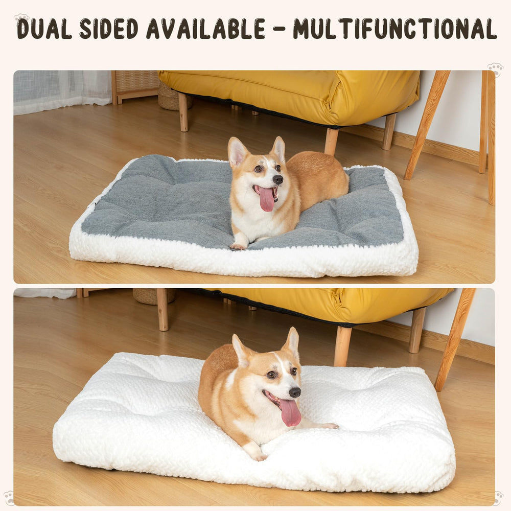 KROSER Deluxe dog crate pad waterproof cover closeup emphasizes easy cleaning.
