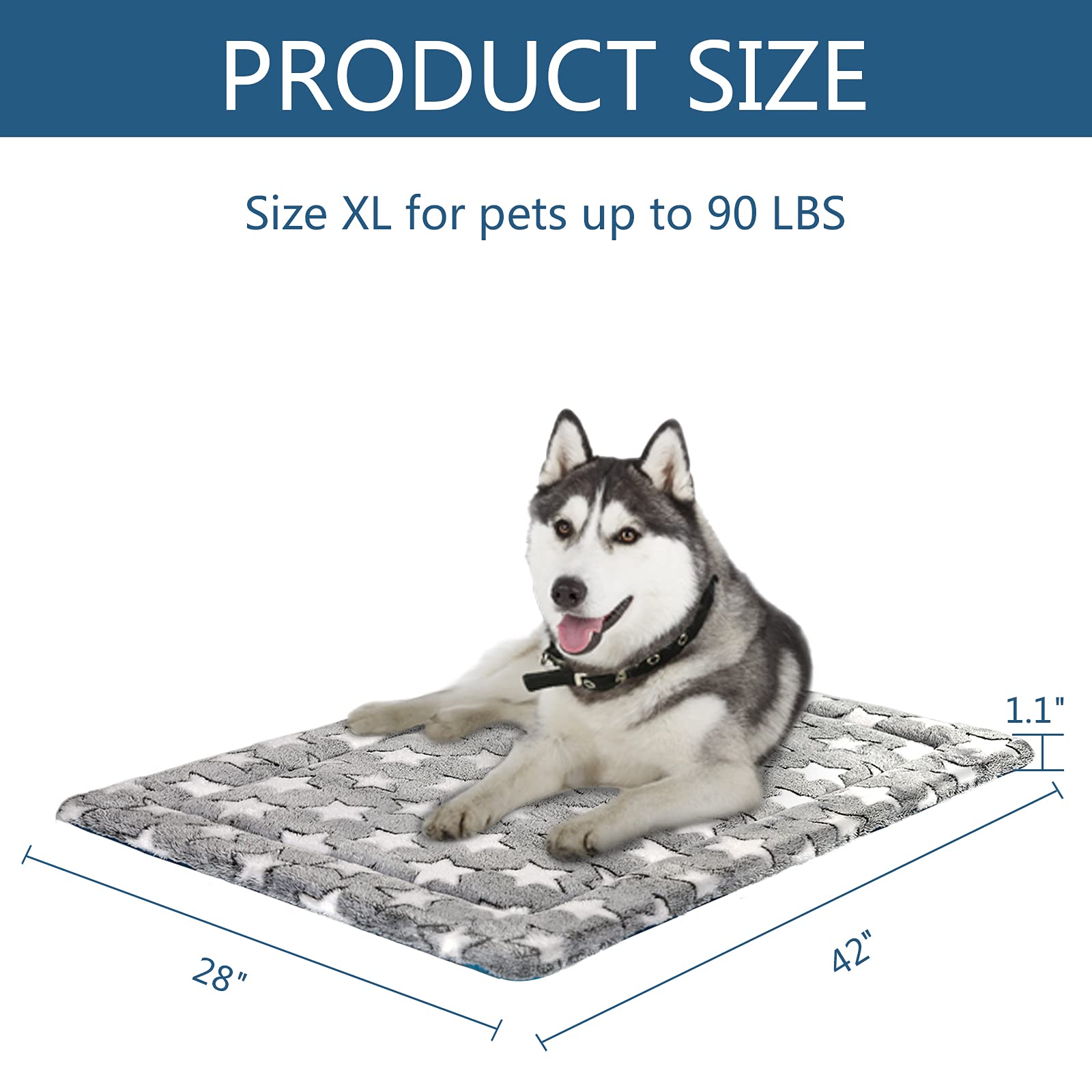 KROSER Fancy Crate Pad Bed Mat machine-washable for easy cleaning.