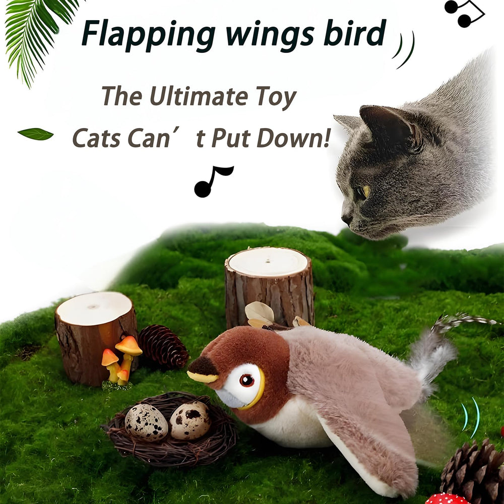 KrouNest flying bird cat toy brown color suits indoor spaces and calm environments.