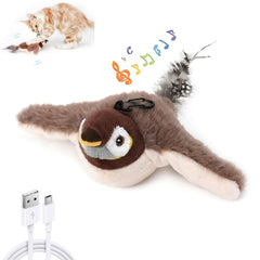 KrouNest flying bird cat toy front view promotes interactive solo play and hunting-like fun.