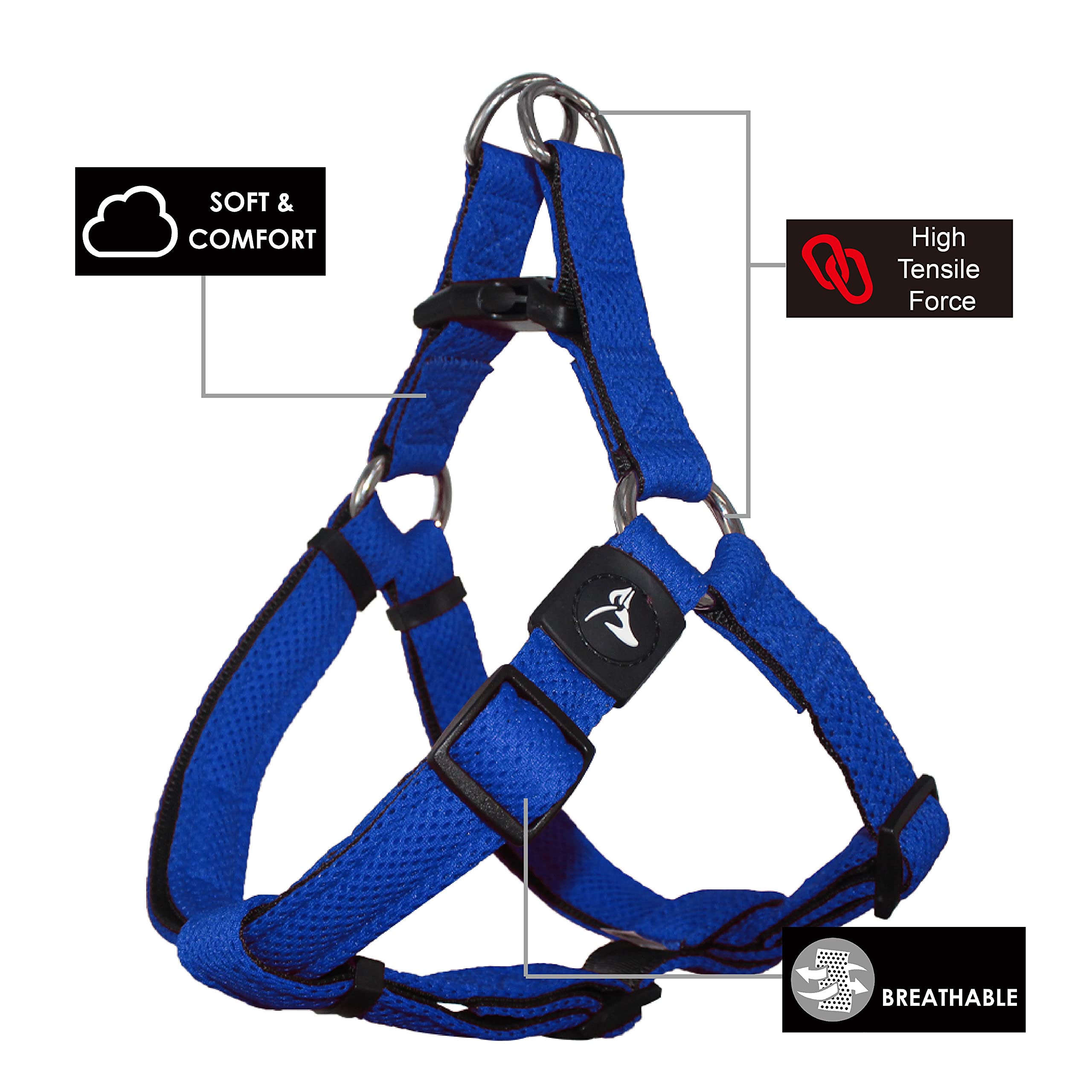 KRUZ PET Kruz No Pull Harness soft breathable air mesh keeps dogs cool.