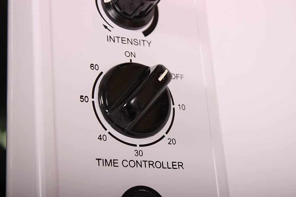 KS Choi heat lamp dial timer shows 60 minute warmth control
