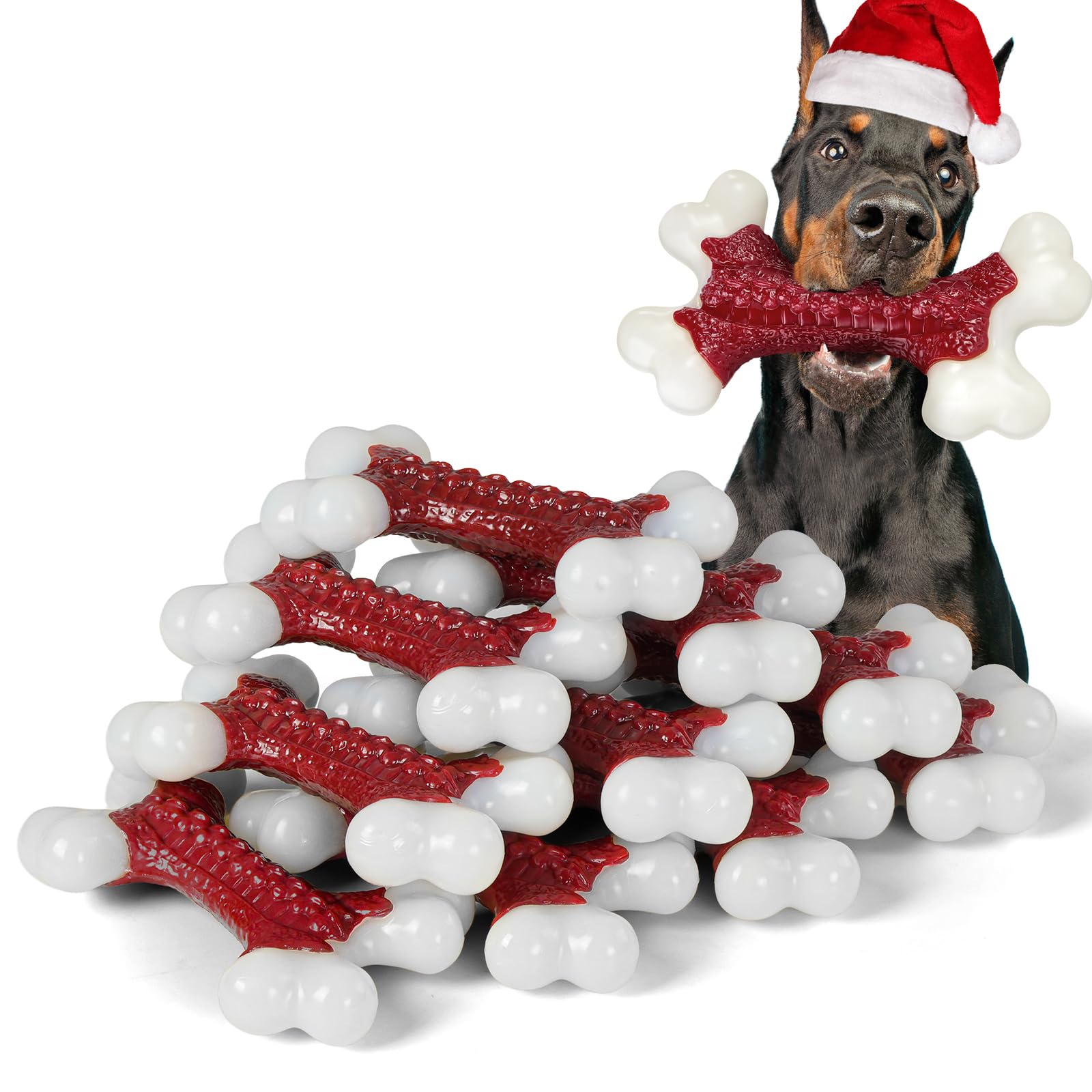 Kseroo 10-pack tough dog toys; durable chews for large dogs