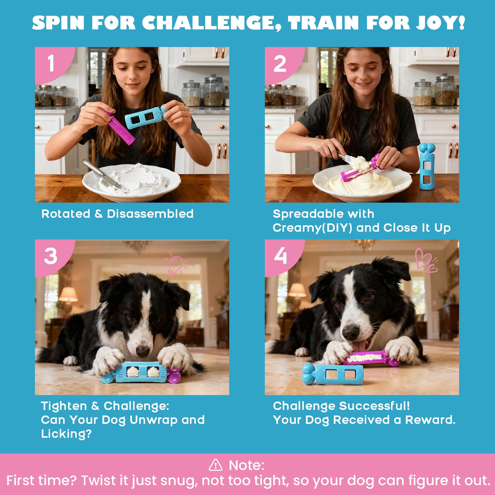 Kseroo dog chew toy twist inside highlights treat rewards and mental challenge for dogs.