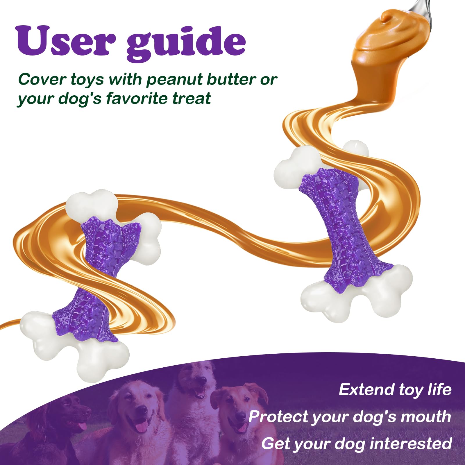 Kseroo indestructible bone toy for large breeds promotes focused chewing and jaw exercise.