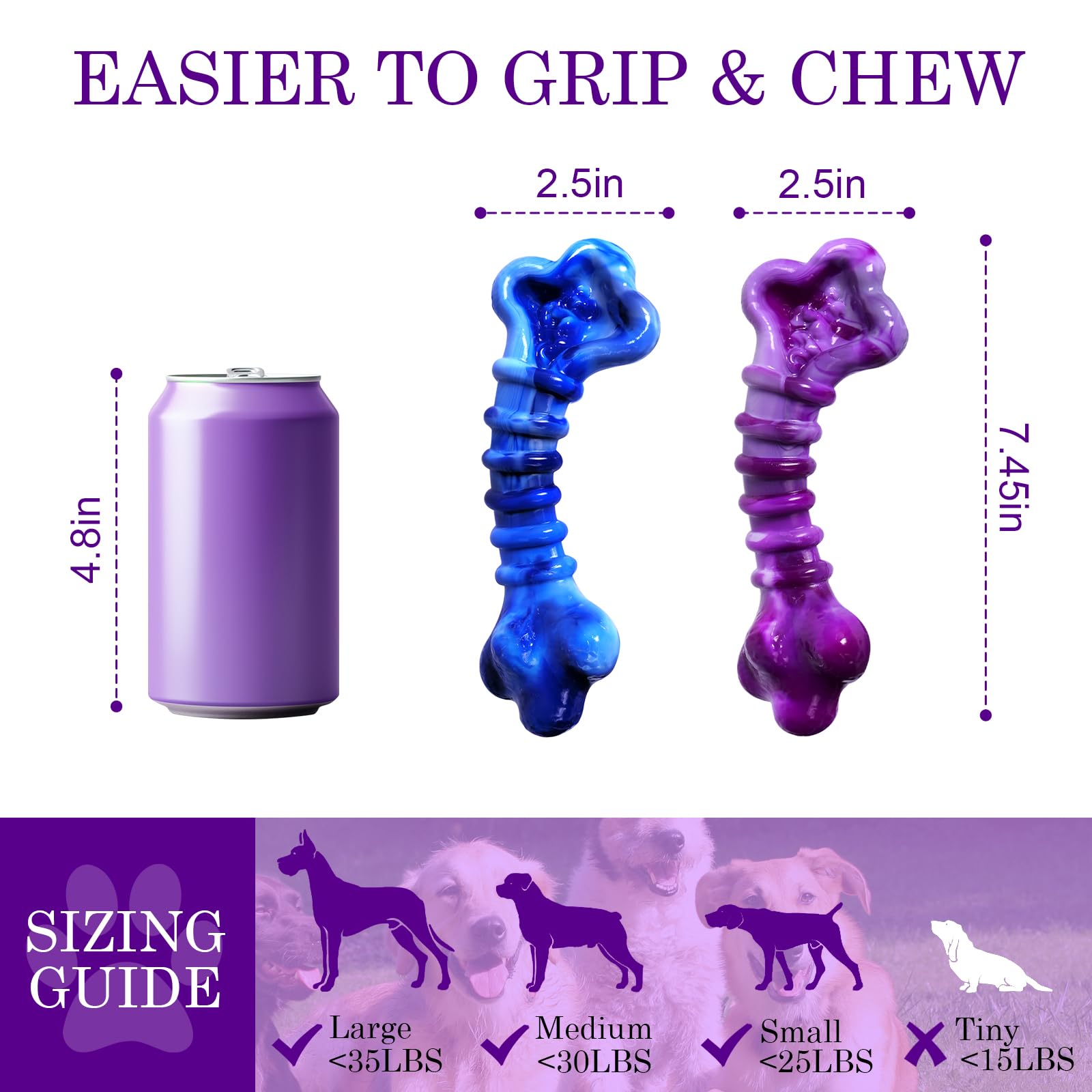 Kseroo nylon dog toy with durable construction resists splinters for extended chews