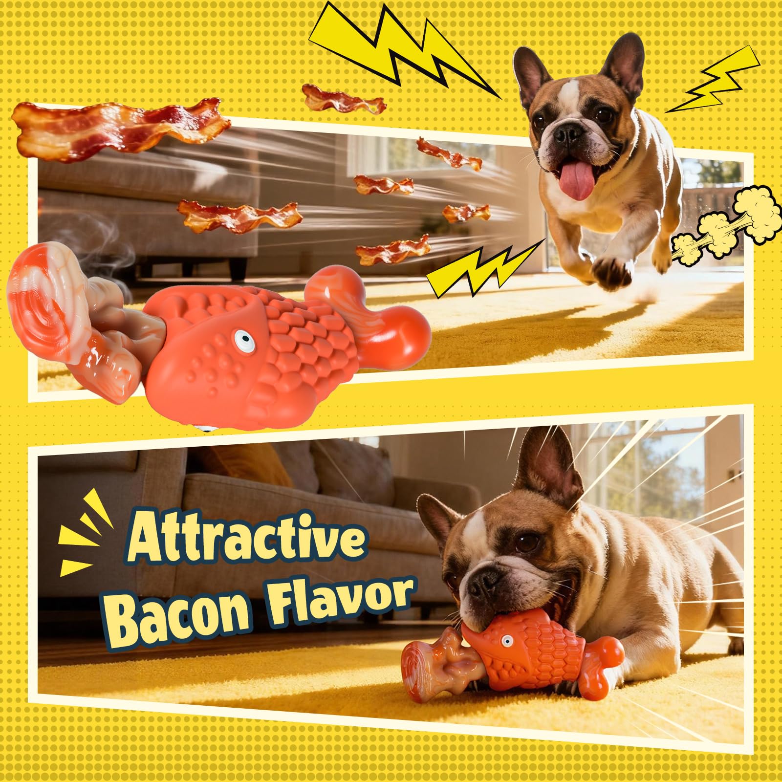 Kseroo toy with skewer design visualizes safe, big-bite chew surface for long sessions.