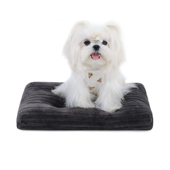 KSIIA dog crate bed 17x11 gray with plush flannel surface for cozy comfort.