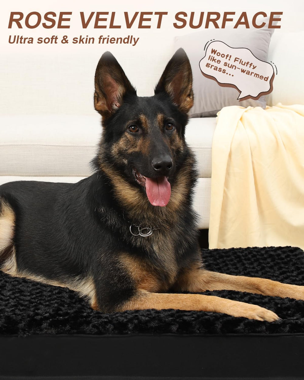 KSIIA orthopedic egg crate foam supports joints for dogs during lounging.