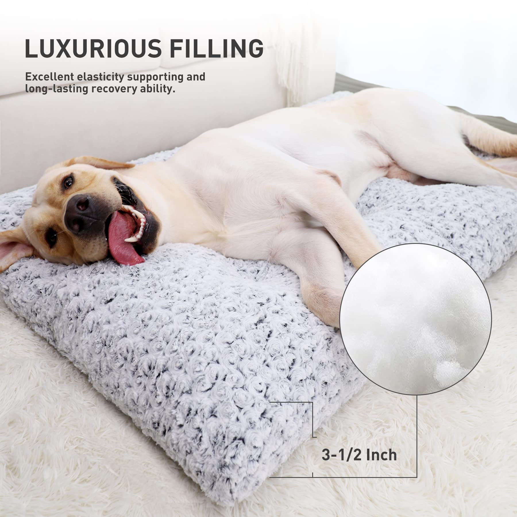 KSIIA Washable Dog Bed anti-slip bottom keeps bed stationary