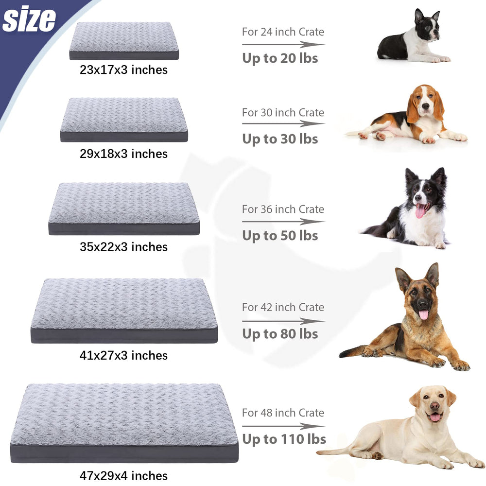 KSIIA dog crate bed measures 23 by 17 inches for small dogs up to 25 lbs