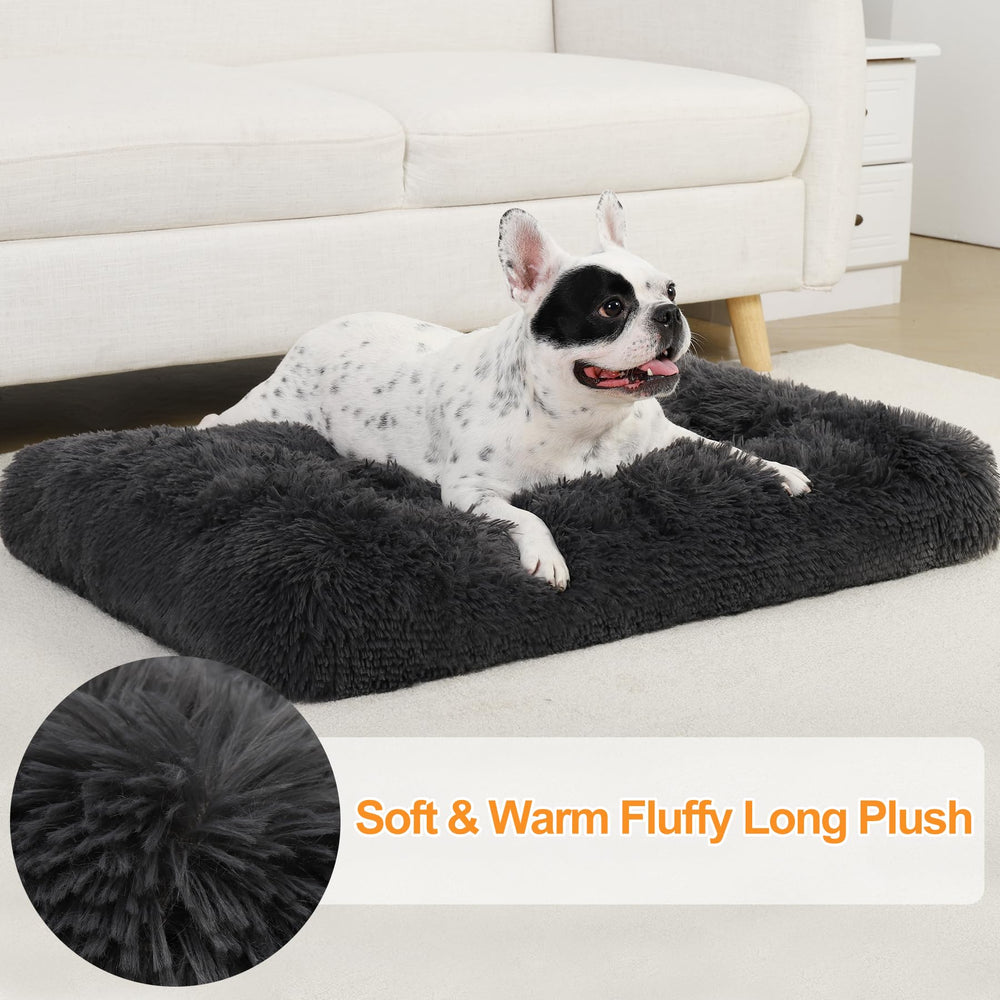 KSIIA dog crate bed anti-slip bottom keeps the mat in place during hops in and out.