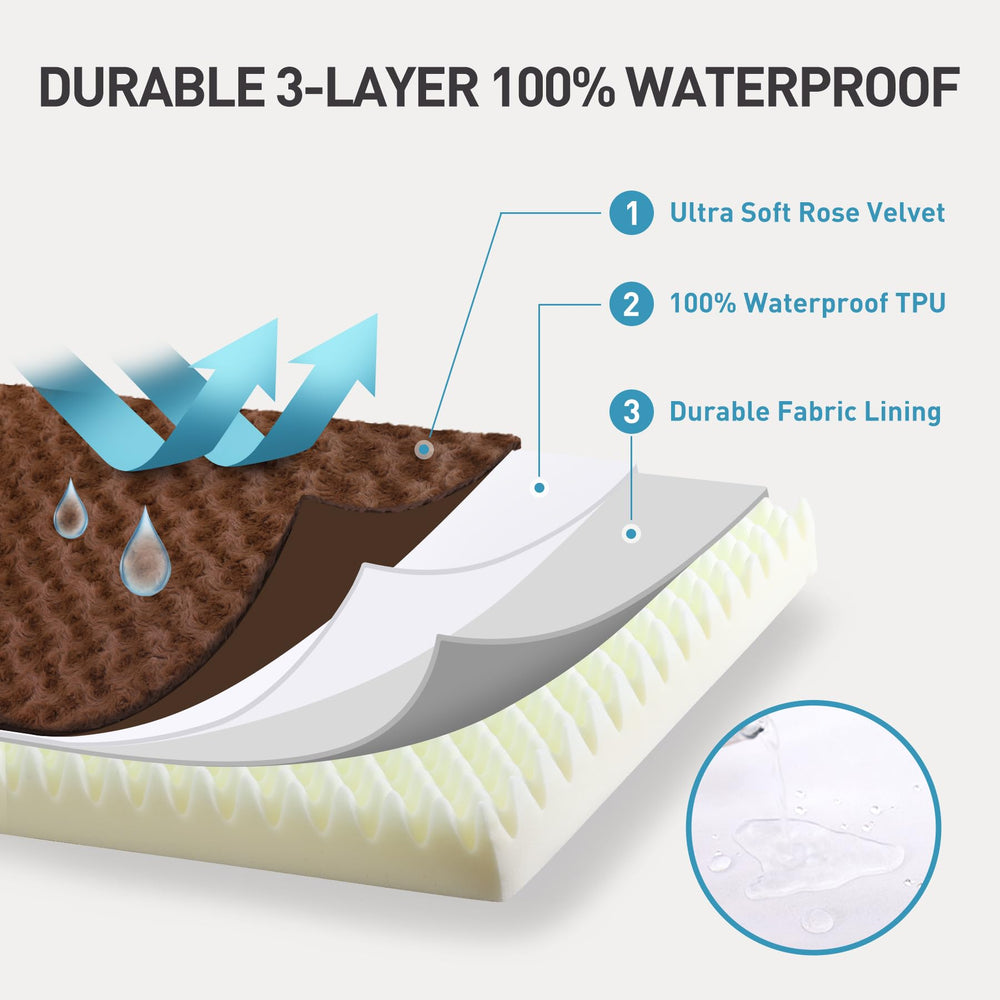 KSIIA dog crate bed removable cover with durable zipper for easy washing.