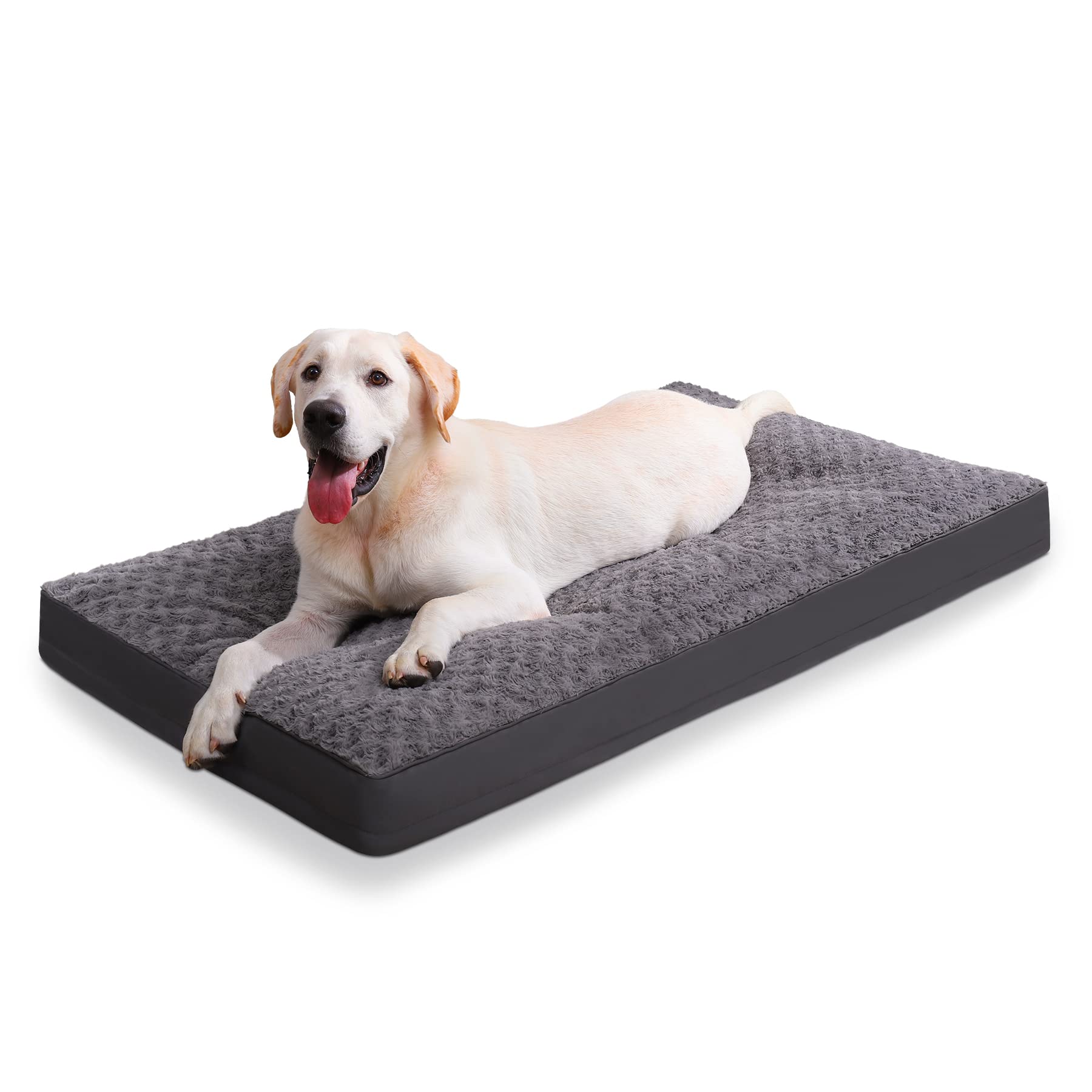 KSIIA Dog Crate Bed with rose velvet soft surface promotes cozy lounging for pets.