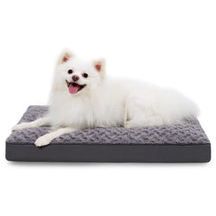 KSIIA dog crate bed with rose velvet surface for cozy naps.