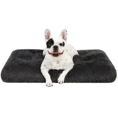 KSIIA dog crate bed top view shows plush padding for cozy resting.