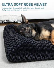 KSIIA deluxe plush kennel pad with rose velvet fabric for cozy naps
