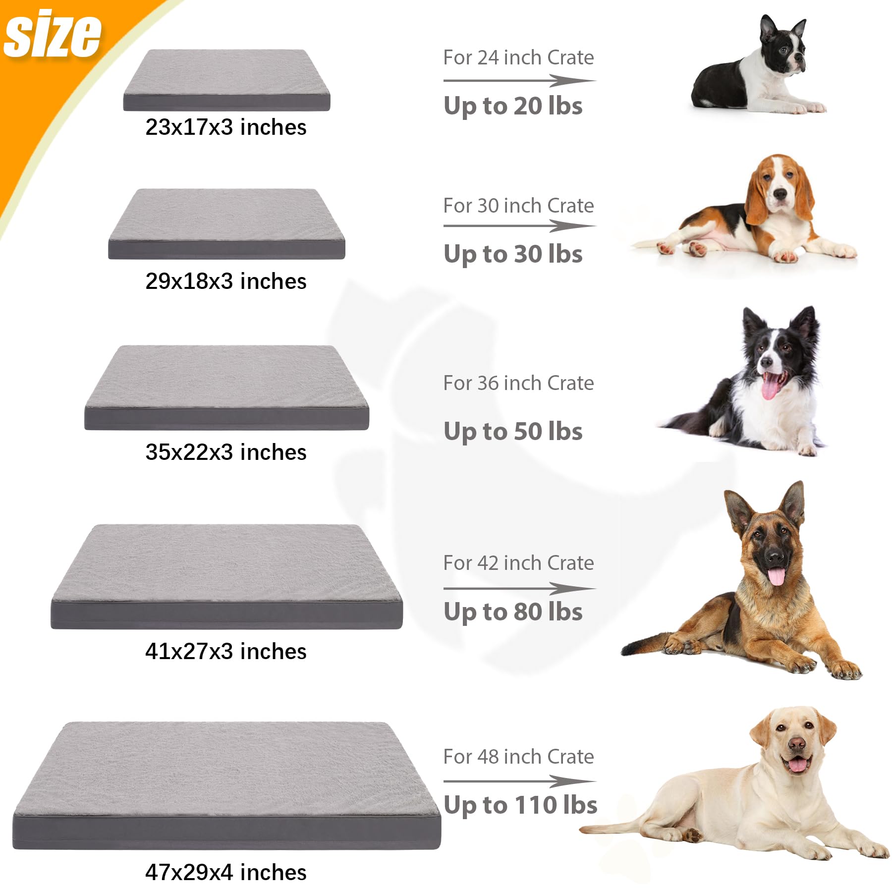 KSIIA 47x29 inch size suitable for dogs up to 110 pounds